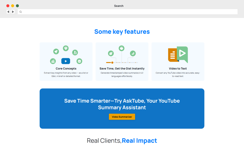 youtube summarizer solution